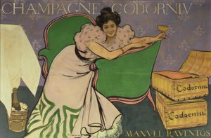 Poster pubblicitario per lo champagne Codorniu